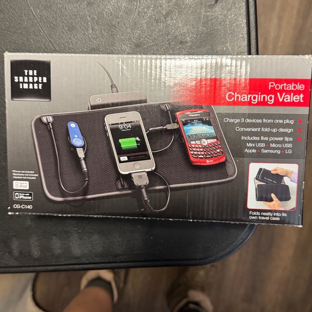 Sharper Image Red and Black Charging Valet